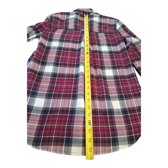 American Eagle Ahh-mazingly Soft Boyfriend fit Flannel Plaid Burgundy size small - Picture 5 of 6